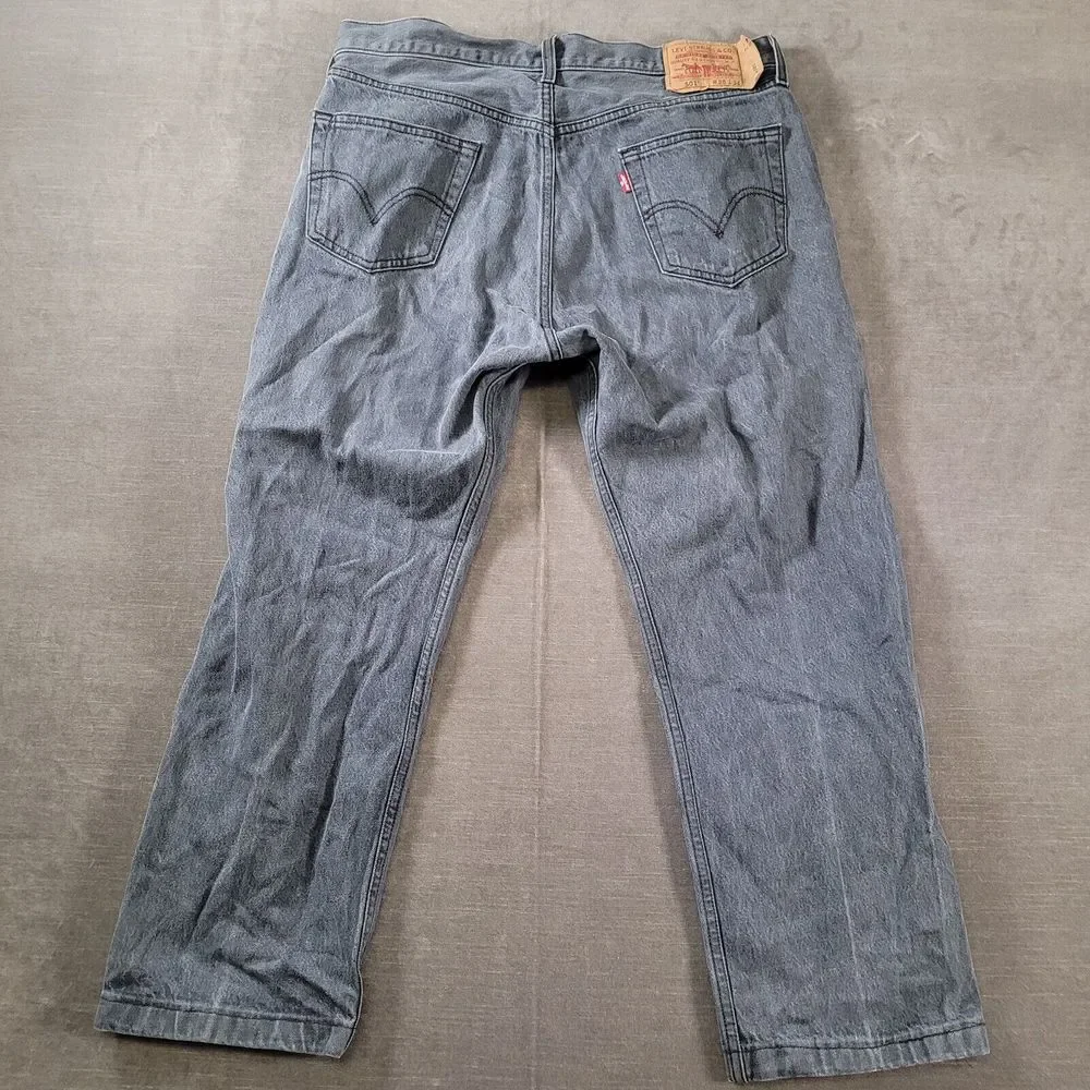 Levi's 501 Faded Black Mens Jeans‎ Grunge Skater Rocker Actual Size 34 x 26